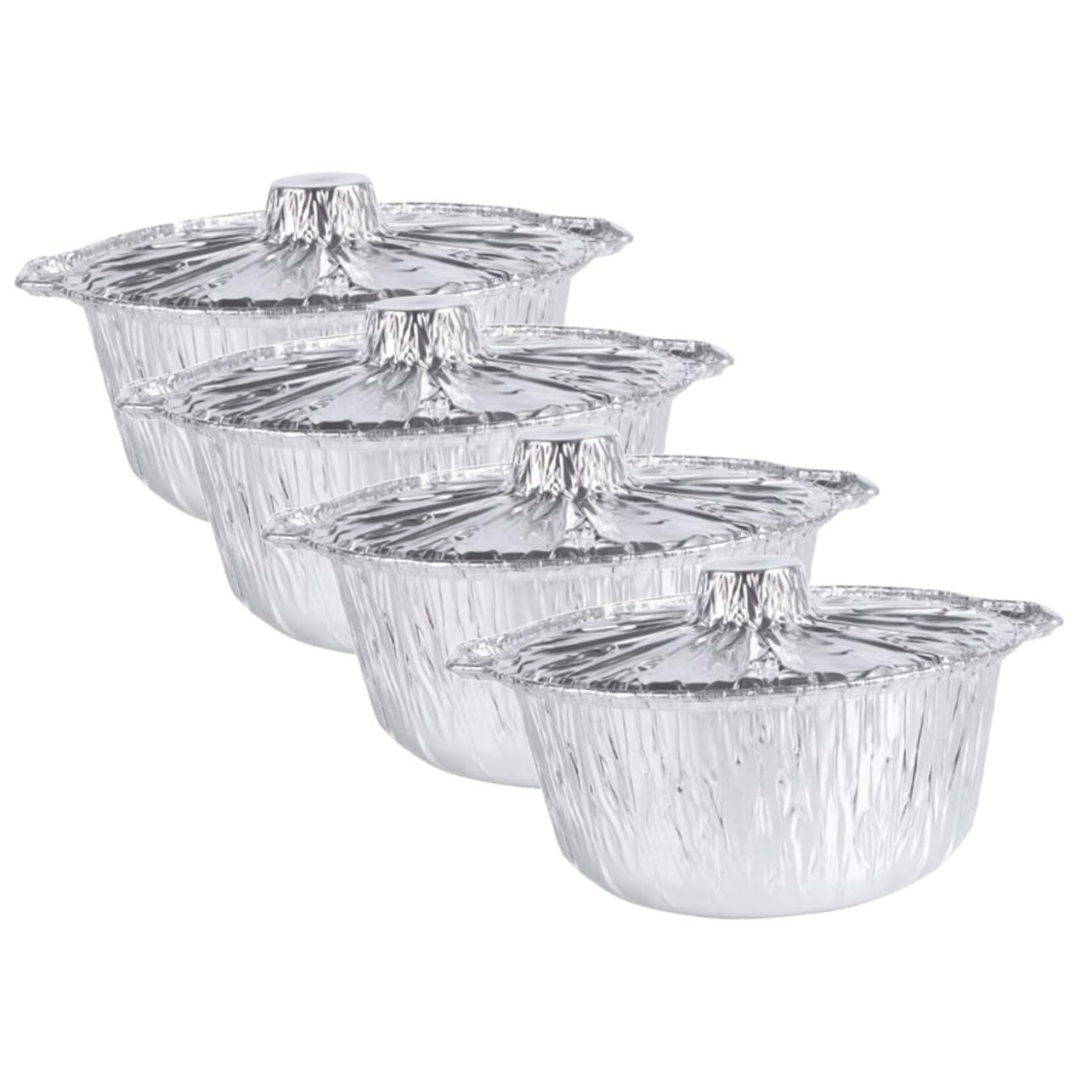 Amazon.co.jp: アルミホイルパン 4個セット 3000ml シルバー 食品保護